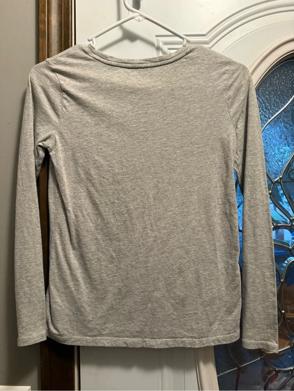 GAP Gray Long Sleeve Tee with Pastel Ombre Logo
